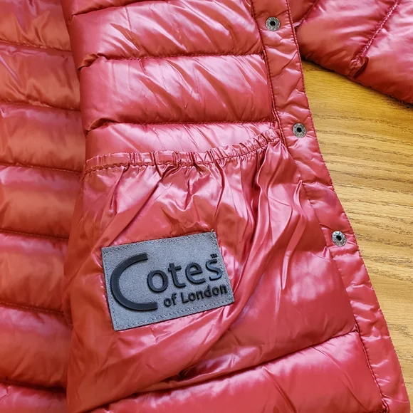 Cotes of London Harrow Royale Red Down Shirt PufferJacket Womens size M - Picture 5 of 15